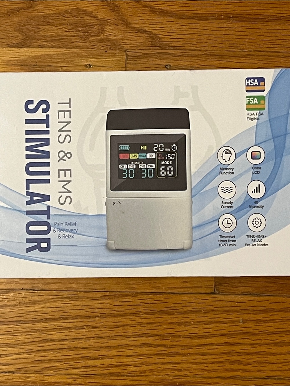TENS & EMS Stimulator Unit in White and Black